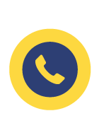 Ic&ocirc;ne de t&eacute;l&eacute;phone bleu sur cercle jaune.