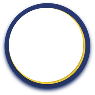 Cercle blanc avec bordure jaune et contour bleu.